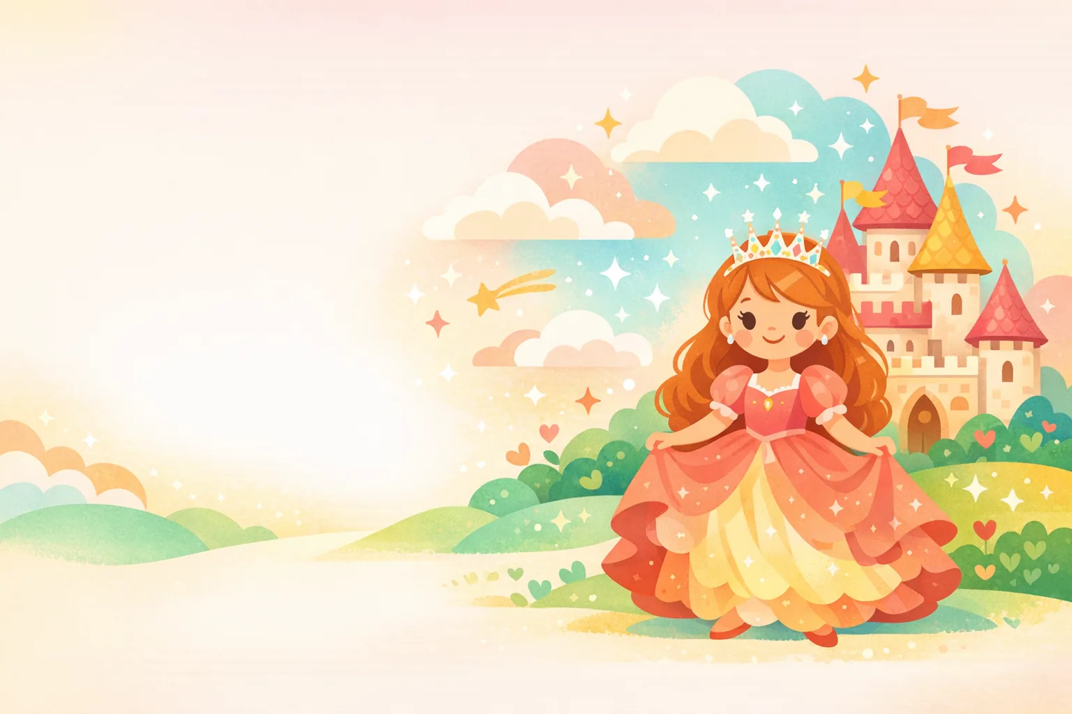 Colorful princess illustration