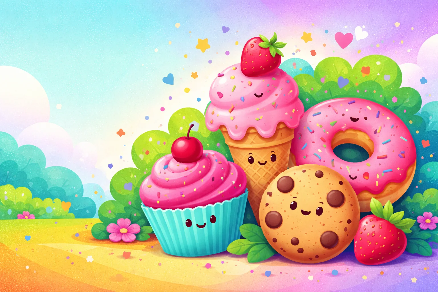 Colorful treats illustration