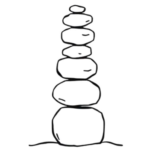Coloring page of a stack of balanced rocks